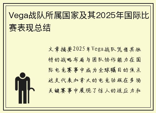 Vega战队所属国家及其2025年国际比赛表现总结